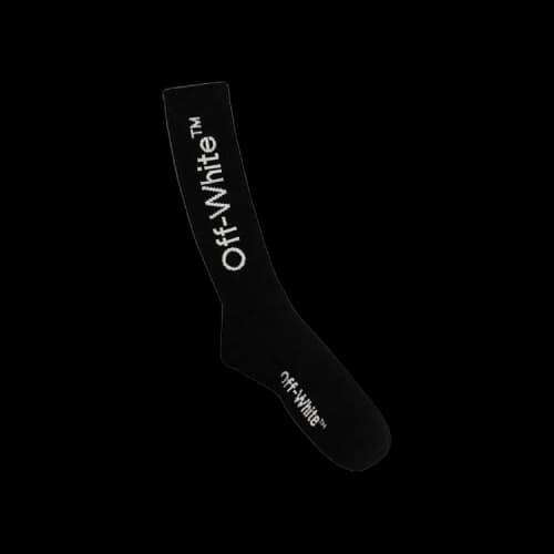 Off-White Ribbed Logo Mid Socks 'Black'