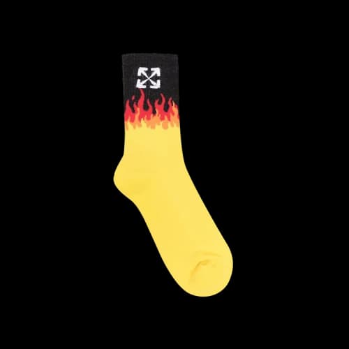 Off-White Flames Socks 'Yellow/White'