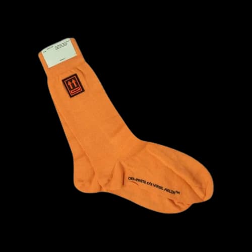 Off-White Wool Blend Patch Logo Crew Socks 'Orange'