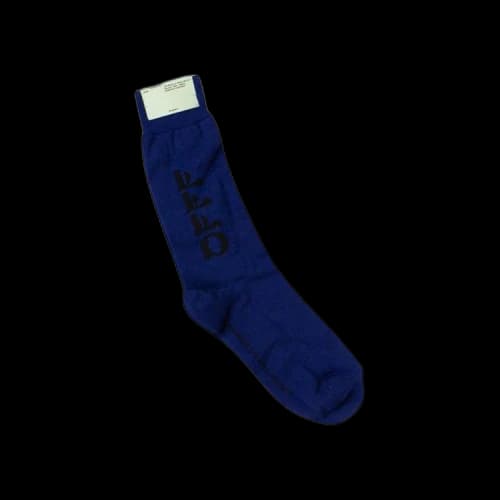 Off-White Intarsia Striped Crew Socks 'Blue'