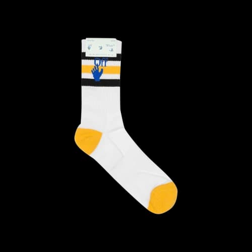 Off-White Striped Mid Sport Socks 'White/Yellow'