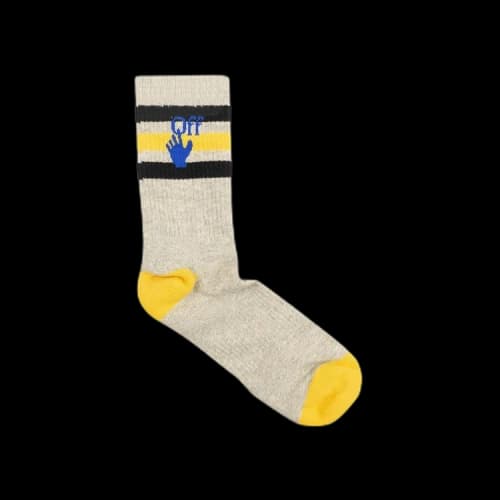 Off-White Striped Mid Sport Socks 'Grey'
