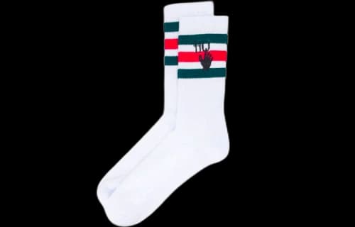 Off-White Mid Sport Socks 'White/Red'