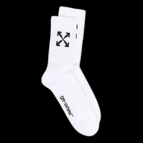 Off-White SS21 Arrow Intarsia Mid Tops Socks 'White'