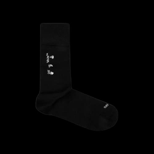 OFF-WHITE Drowning Man Logo Socks Black White