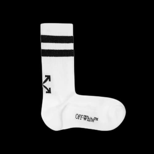 OFF-WHITE Striped Arrow Socks White Black