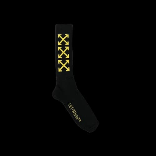 Off-White Arrow Bookish Medium Socks 'Black/Yellow'