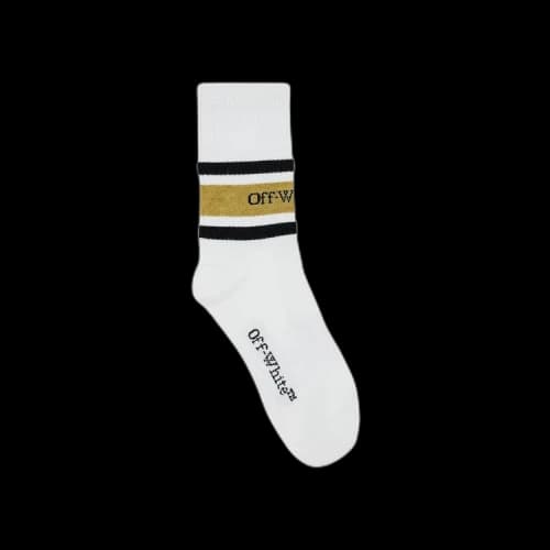 Off-White Stripes Logo Long Socks 'White/Olive'