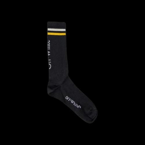 Off-White Stripes Big Logo Long Socks 'Black/Ivory'
