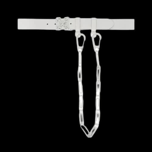 Off-White Leather Belt With Chain 'White'