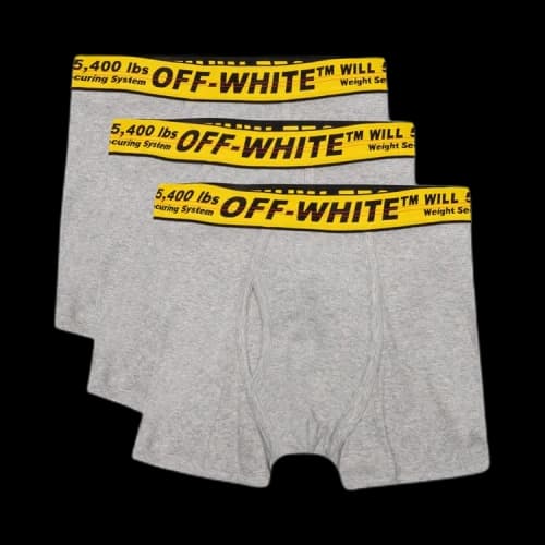 OFF-WHITE Classic Industrial Tripack Boxers Melange Grey