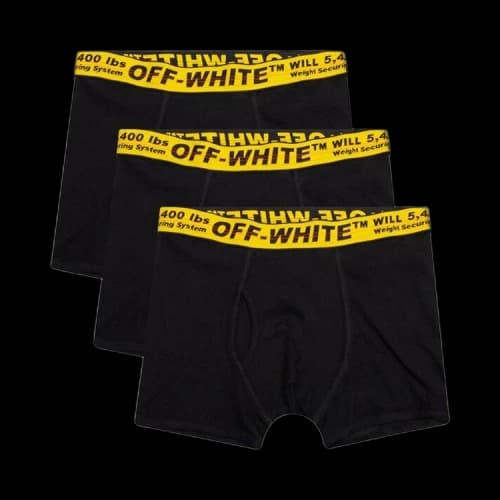 Off-White Men's SS21 Logo Three-pack Industrial Boxer Briefs Black