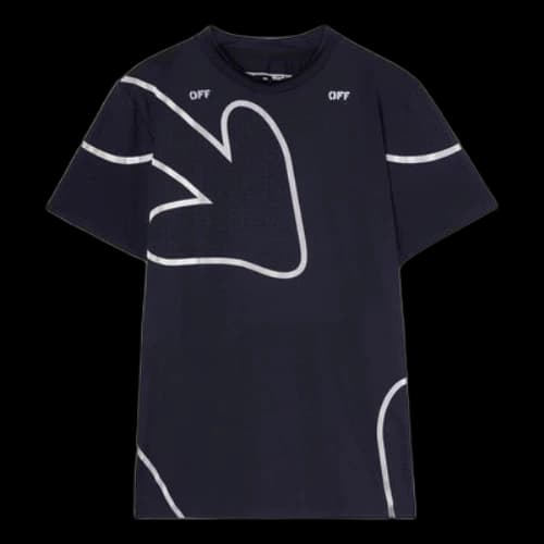 Off-White FW22 Logo Arrow Pattern Printing Short Sleeve Slim Fit Black T-Shirt