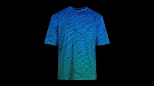 OFF-WHITE All-Over Peacock T-Shirt Blue