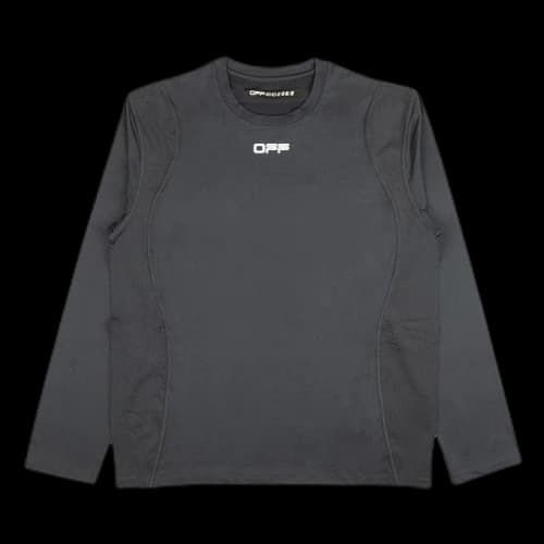 Off-White Logo Round Neck Pullover Long Sleeves Version Gray