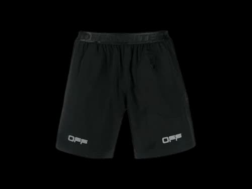 OFF-WHITE Track Shorts Black/Silver