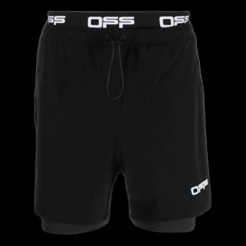 Off-White SS21 Loose Alphabet Waist Cycling Shorts Black