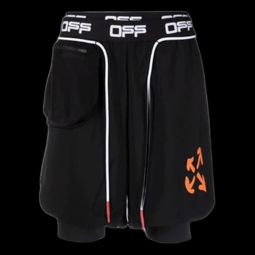 Off-White Active Arrow Pattern Sports Shorts Version Black