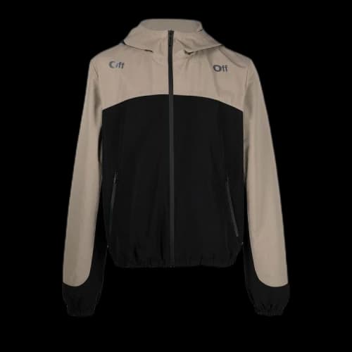 Off-White FW22 Contrasting Colors Arrow Printing Zipper Hooded Jacket Loose Fit Black Gray