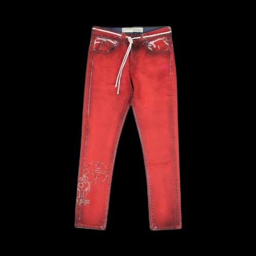 Off-White Denim Slim Fit Jeans 'Red'