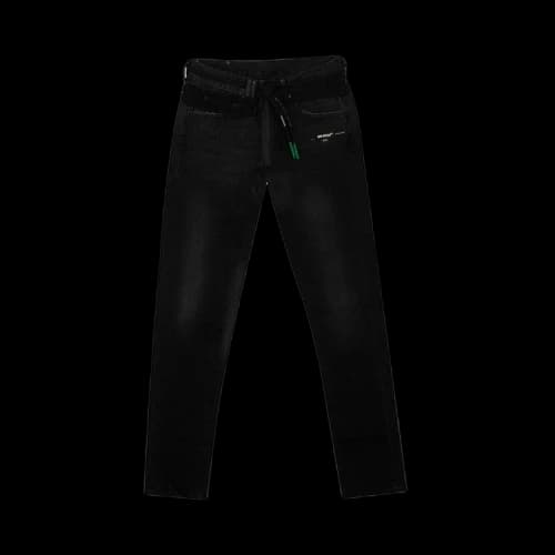 Off-White Front Zip Belted Jeans 'Black'