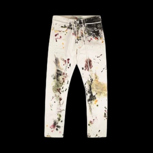 Off-White Ink Splashed Slim Jeans 'White'