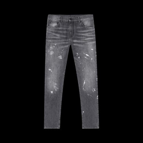 OFF-WHITE Diag Outline Paint Skinny Jean Vintage Grey/White