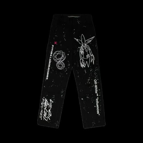 Off-White Futura Crossover Printing Casual Pants Black