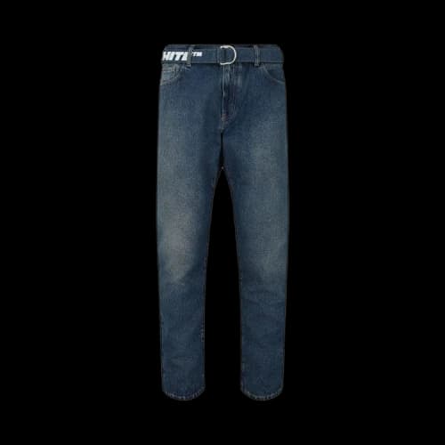Off-White Tapered Belted Jeans 'Indigo'
