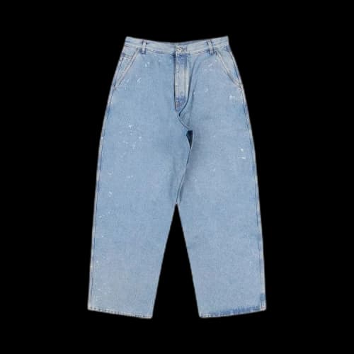 OFF-WHITE Paint Wide Leg Tapered Jeans Medium Blue