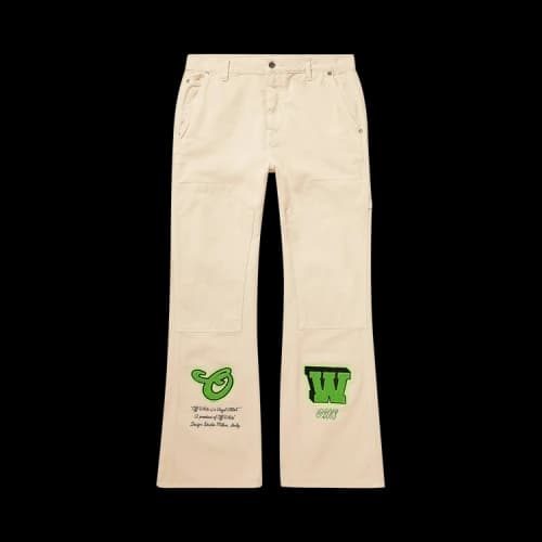 Off-White Logo Patch Carpenter Denim Pants 'White/Green'