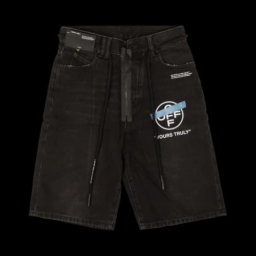 Off-White Tape Denim Shorts 'Black'