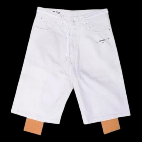 Off-White Cotton Logo Printing Casual Shorts White
