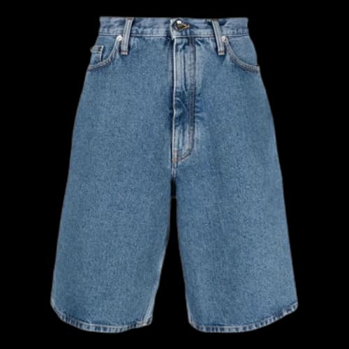 Off-White FW22 Solid Color Arrow Pattern Denim Shorts Blue