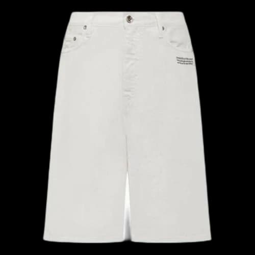 Off-White SS22 Solid Color High Waist Casual Denim Shorts White
