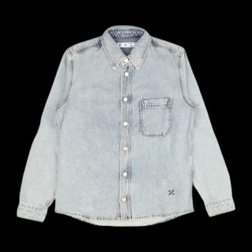 Off-White Mens Arrows Denim Long Sleeve Shirt