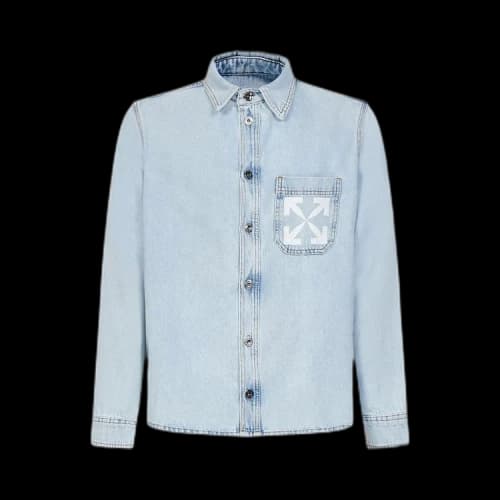 Off-White Single Arrow Denim Shirt 'Bleach Blue/White'