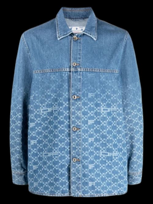 OFF-WHITE Arrows Monogram Denim Shirt Blue