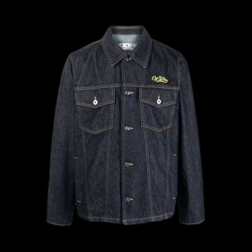 Off-White Wave Off Denim Utility Jacket 'Indigo/Yellow'