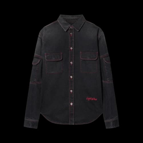 Off-White Script Samurai Den Shirt 'Vintage Black/Red'