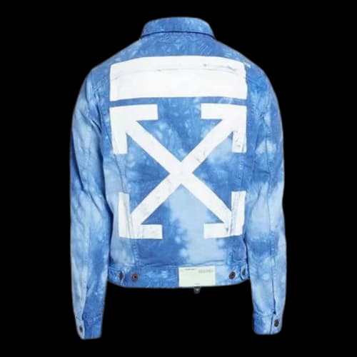 Off-White x END.CHEMICAL WASH Slim Back Arrow Tie Dye Denim Jacket Blue