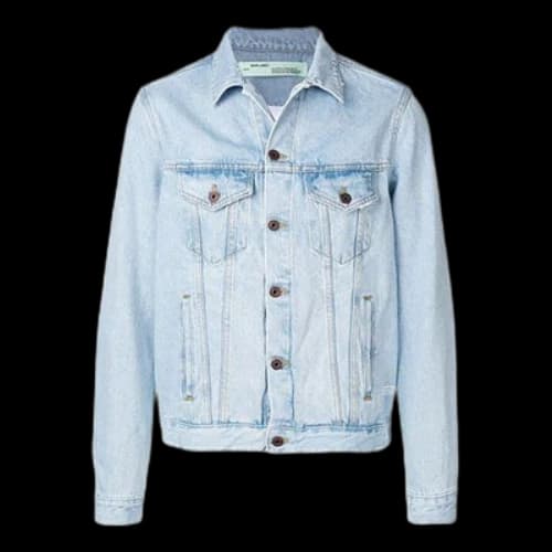 Off-White Logo Printing Denim Jacket Light Blue