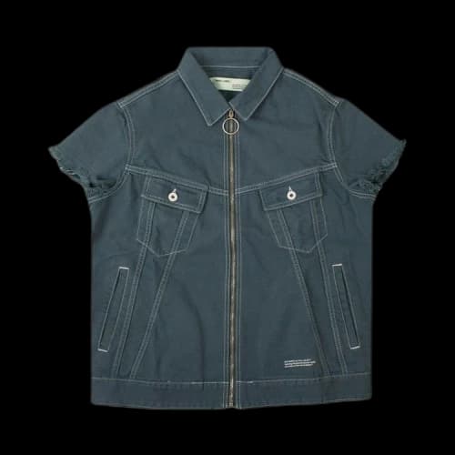 Off-White Denim Zip Up Shirt 'Blue'