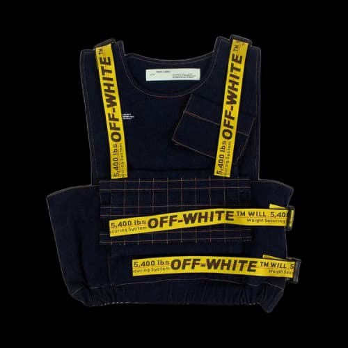 Off-White Denim Technical Strap Vest Jacket 'Blue'