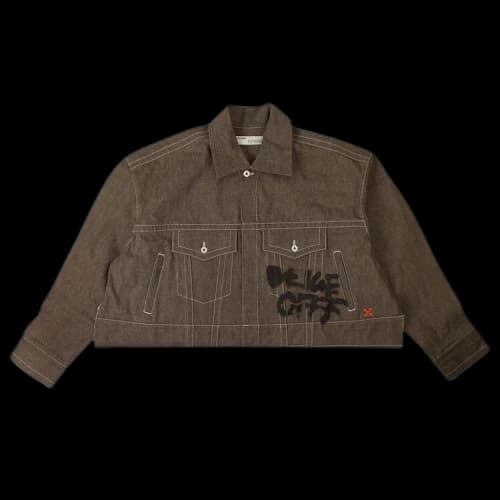 Off-White Logo Print Hard Jacket 'Green'