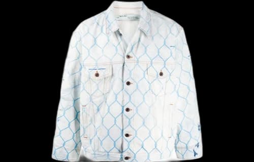 Off-White Fence Classic Denim Jacket Loose Fit Light Blue