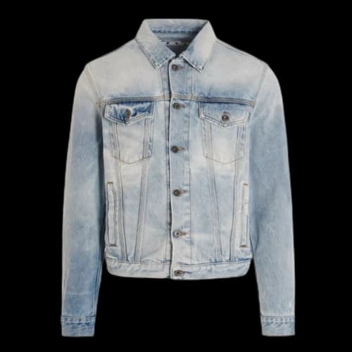 OFF-WHITE Arrows Print Denim Jacket Pale Blue