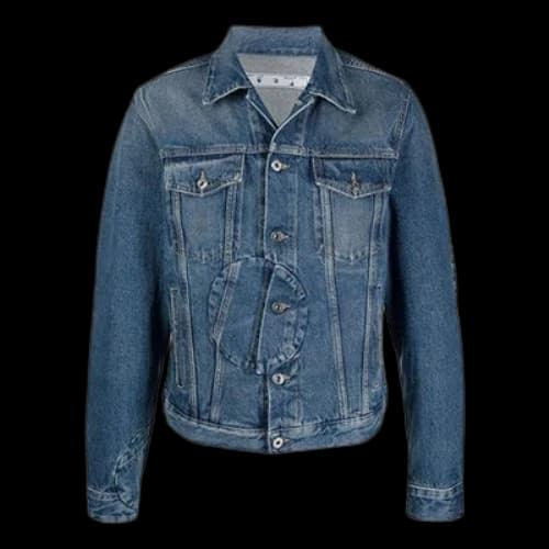 Off-White FW21 lapel Denim Jacket Version Blue
