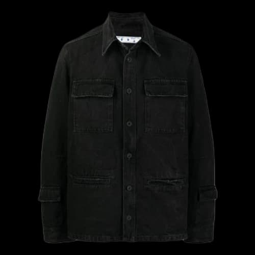 Off-White FW22 Solid Color Casual Long Sleeves Denim Black Shirt