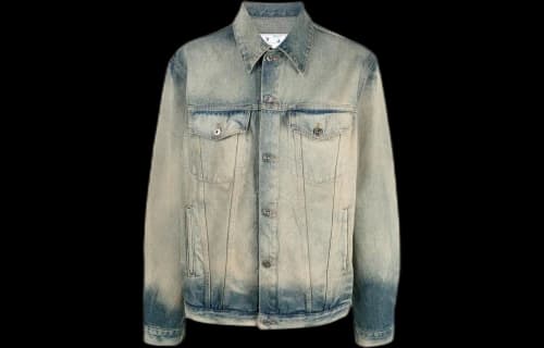 Off-White FW22 Distress Denim Version Gray Jacket